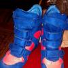 Piros-kék,telitalpú sportcipő(wedge sneaker)